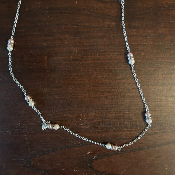Jewelmint pearl/rhinetone necklace - Picture 1 of 3